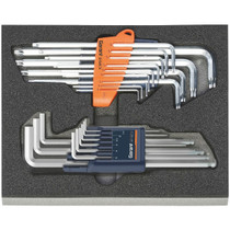 Image of the Garant Hex Key / L-Wrenches in Rigid Foam Inlay, Set of 22