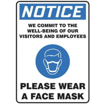 Hoffmann Group USA PPE 10 inch x 7 inch Mask Notification Plastic Sign Hoffmann Group USA U09036 MASK