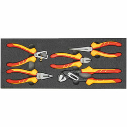 Holex Insulated Pliers Set in Rigid Foam Inlay, 5 Pieces