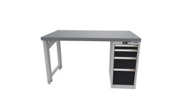 Workbench with drawer casing 16G, height 850 mm, Eluplan worktop, 12×20G, Worktop length: 1500mm