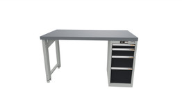 Workbench with drawer casing 16G, height 850 mm, Eluplan worktop, 12×20G, Worktop length: 1500mm