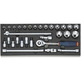 Garant 1/2" Drive Socket in Rigid Foam Inlay, Set of 30