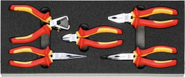 Garant Insulated Pliers Set in Rigid Foam Inlay, 5 Pieces