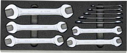 Holex Metric Open-Ended Wrenches in Rigid Foam Inlay, Set of 10