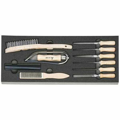 Workshop Files, Wire & File Brush, Saw and Blades in Rigid Foam Inlay, Set of 10
