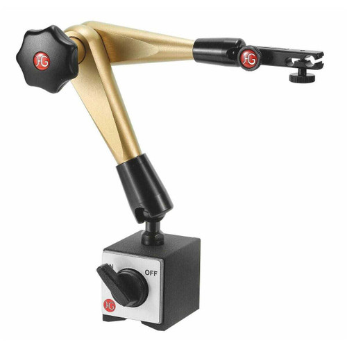 HG hydraulic measuring stand with jointed arm, fine adjustment and Vee sole magnetic base