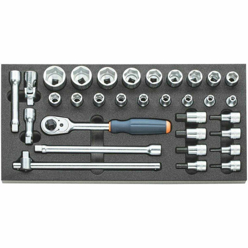 Garant 1/2" Drive Socket Set in Ridged Foam Inlay, 32 Pieces