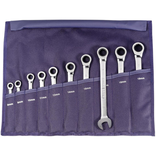 GARANT Open ended spanner / ratchet ring spanner set, in a tool wallet