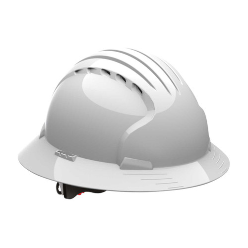 Vented Hard Hat, HDPE Shell, 6-Point Polyester Suspension, Wheel Ratchet Adjustment
