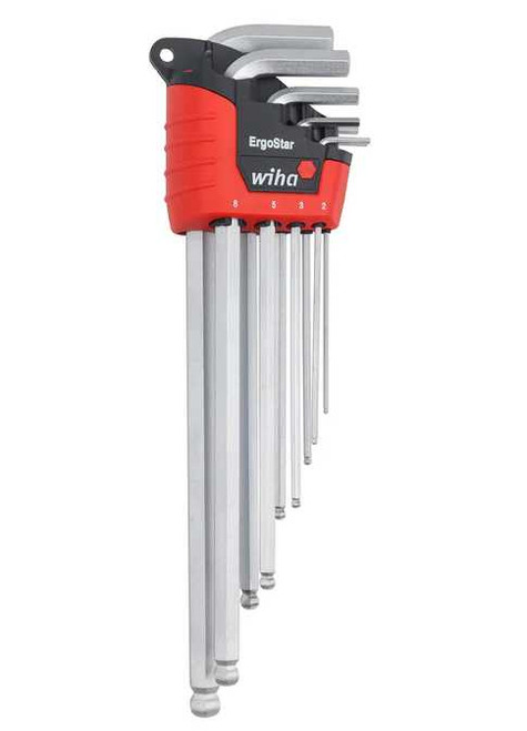 Wiha 9 Piece ErgoStar Ball End Hex L-Key Set - Metric