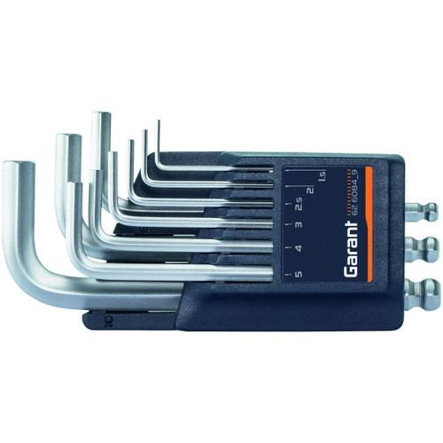 GARANT Hexagon key L-wrench set, with ball point chrome-plated