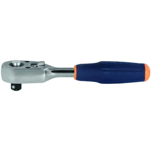 GARANT Reversible hand ratchet, with 1/4 inch square drive, with ejector, 10° working angle, 115 mm long, chrome-plated,