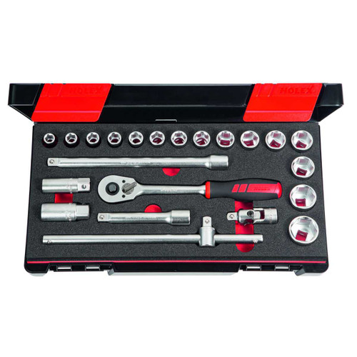 HOLEX Socket set 1/2 inch square drive 22 pieces