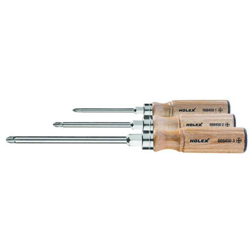 HOLEX Screwdriver set for Phillips, with wooden handle