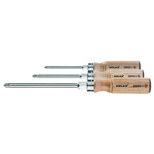 HOLEX Screwdriver set for Phillips, with wooden handle