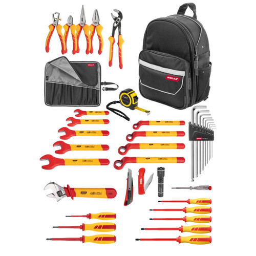 HOLEX Electrician's tool set, 38 pieces in a tool rucksack