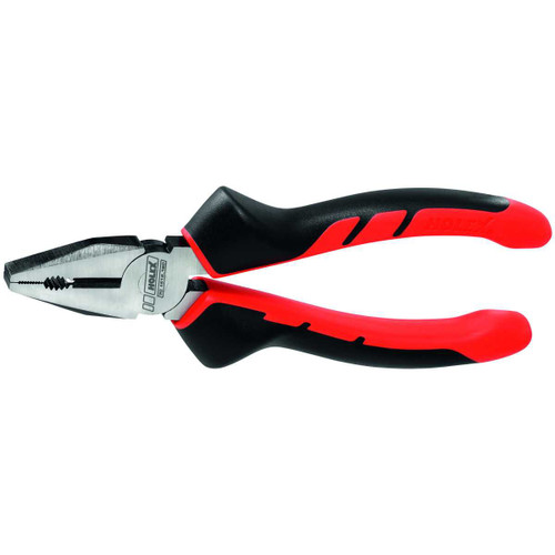 HOLEX Combination pliers, bright finish, with two-component grips