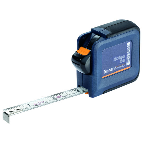 GARANT tape measure with mm and inch blade, polyamide body and Haptoprene grip areas, front view
