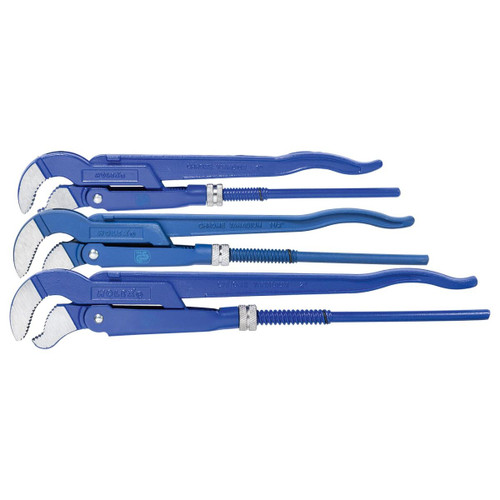 HOLEX Corner pipe wrench set with S-form jaws