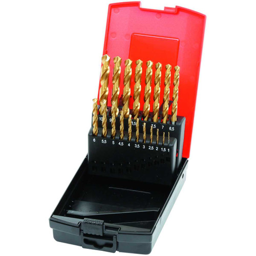 HOLEX Jobber drill set HSS No. 114360 in a case, TiN
