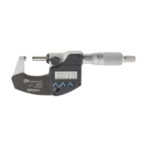 Mitutoyo Digimatic Micrometer, 0 - 1" / 0 - 25.4mm Range, LCD  .00005" / 0.001mm Resolution, Ratchet Stop Type