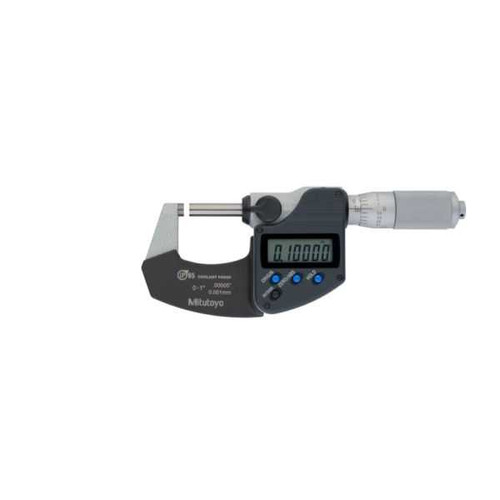 Coolant-Proof Micrometer (Friction Thimble w/o SPC Output): 0-1" / 0-25.4mm, ±0.00005"