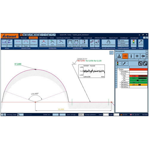 GARANT Software option, roughness