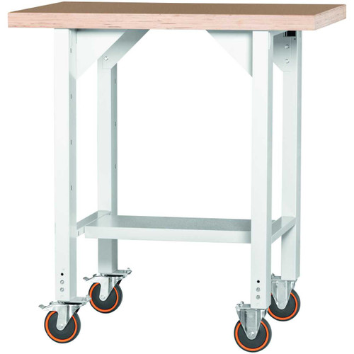 GARANT GridLine Vario workbench, mobile, height 950 mm, Beech marine ply worktop, 20x20G
