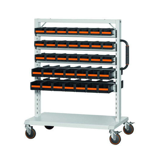 GARANT Assembly trolley, fitted with GARANT open storage bins