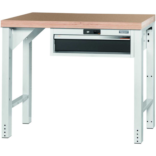 GARANT GridLine Vario workbench with drawer casing 24G, height 850 mm, Beech marine ply worktop, 20x20G