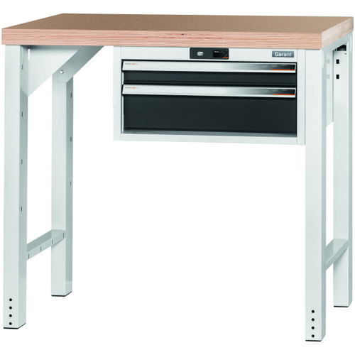 GARANT GridLine Vario workbench with drawer casing 24G, height 950 mm, Beech marine ply worktop, 20x20G