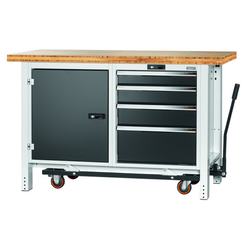 GARANT GridLine Workbench with undercarriage, height 950 mm with bamboo worktop, 20x20G