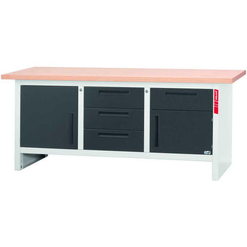 HOLEX Workbench with 4 drawers and 2 swing doors