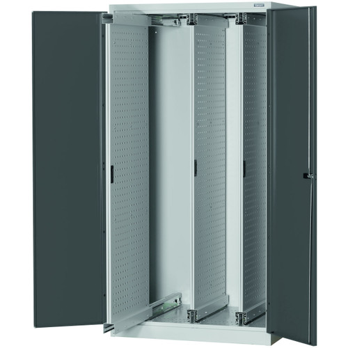 GARANT GridLine Upright cabinet perforated panel with plain sheet metal swing doors