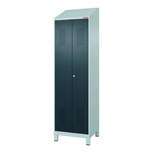 HOLEX Garment locker with sloping roof, for black-white separation and DOM cylinder lock