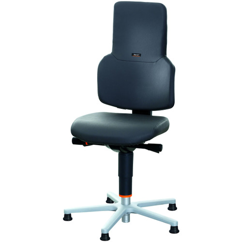 GARANT Swivel work chair, synthetic leather, with glides, low