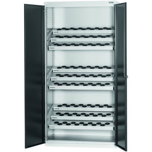 GARANT GridLine CNC cabinet complete with tool sockets, with plain sheet metal swing doors