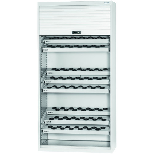 GARANT GridLine CNC cabinet complete with tool sockets, with roller shutter