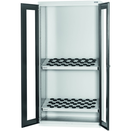 GARANT GridLine CNC cabinet complete with tool sockets, with viewing window swing doors
