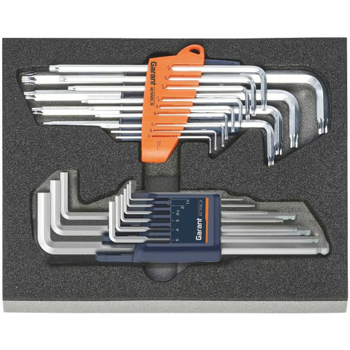 Garant L-Wrenches in Rigid Foam Inlay, Set of 22
