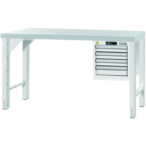 GARANT GridLine ESD Vario workbench with casing, height 850 mm, ESD worktop, 12x20G