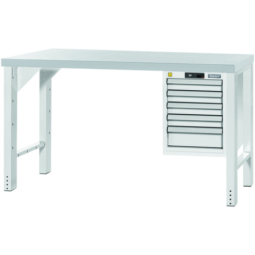 GARANT GridLine ESD Vario workbench with casing, height 850 mm, ESD worktop, 12x20G