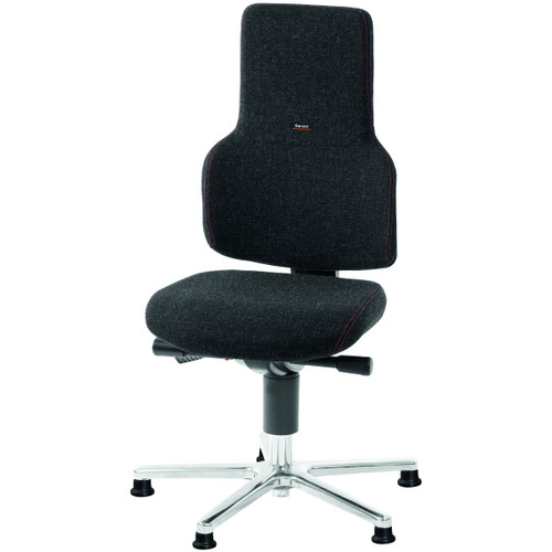 GARANT ESD swivel work chair, fabric upholstery, with glides, low