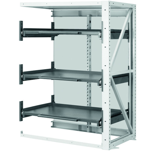 GARANT Heavy-duty extension rack with 1 column stile with 100 % extension pull-out shelf, Usable depth 1350 mm