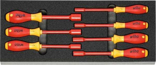 Wiha Insulated Nut Spinner Set in Rigid Foam Inlay, 7 Pieces