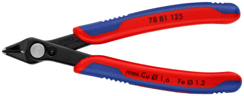 KNIPEX Electronics Super Knips®, 5", Comfort Grip, Semi-Flush very Small Bevel Cut