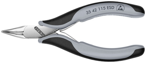 KNIPEX 4 1/2" Electronics 45° Angled Pliers-Half Round Tips, ESD Handles