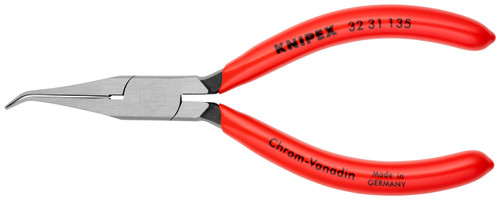 KNIPEX 5 1/4" Long Nose Relay Adjusting 40° Angled Pliers-Flat Tips