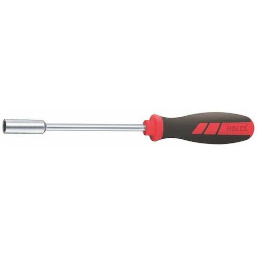 Holex long inch nut driver, hexagon socket blade and multi-component screwdriver handle in profile view