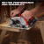 "Better performance and durability" a Milwaukee M18™ 6 ½" Circular Saw in use on a wood board of a construction site.